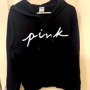 Full zip pink hoodie